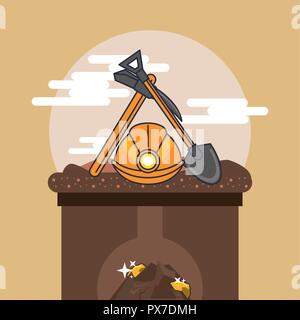 mining equipment mineral extraction Stock Vector