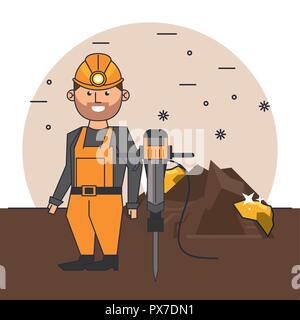 Mining worker cartoon Stock Vector