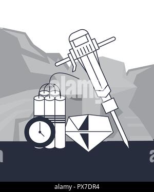 Mining and tools Stock Vector