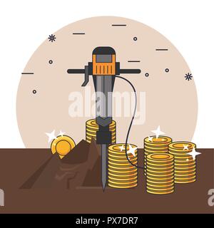 Mining and tools Stock Vector
