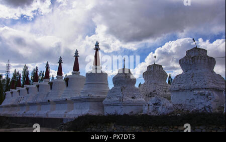 Thiksay Monastery (Thikse) perched on a hillside, Indus Valley, Ladakh, India Stock Photo