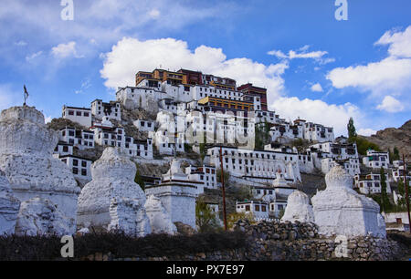 Thiksay Monastery (Thikse) perched on a hillside, Indus Valley, Ladakh, India Stock Photo