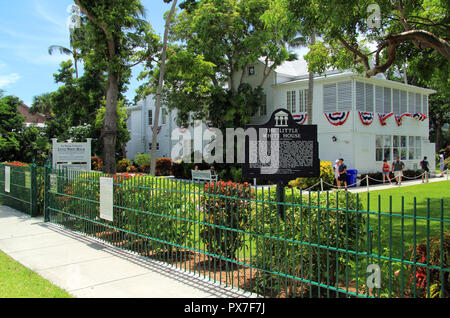 The Little White House once served as a presidential getaway for Harry Truman and is now a popular tourist destination in Key West, FL, August 4, 2018 Stock Photo