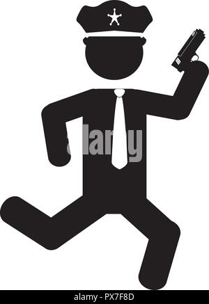 police agent running avatar character vector illustration design Stock ...