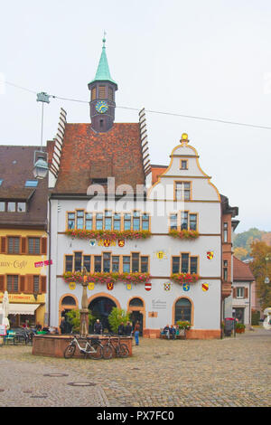 Town Hall in Staufen im Breisgau, Baden-Wuerttemberg, Germany. Stock Photo