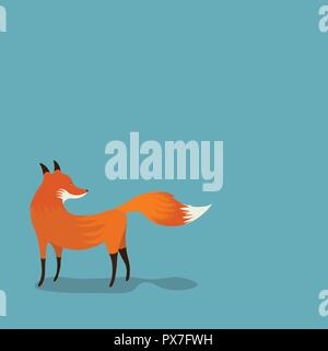 Red Fox on simple background Stock Vector