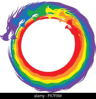 Infinity Rainbow Dragons Stock Vector