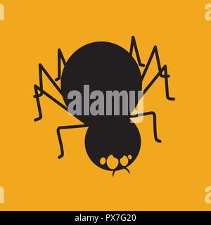 Halloween Icon: The Black Spider Stock Vector