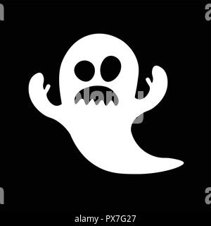 Halloween Icon: The Screaming Ghost Stock Vector