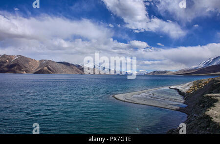 View of the beautiful Pangong Lake, Ladakh, India Stock Photo