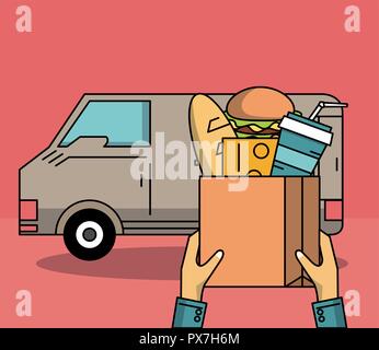 Food products and delivery Stock Vector