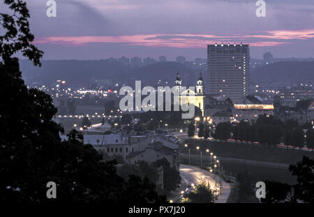 Evening view over Vilnius, Lithuania, Vilnius, city view Stock Photo