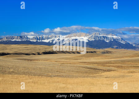 vast prairie below sawtooth ridge along the rocky mountain front near augusta, montana Stock Photo