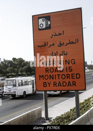 Dubai, sign radar control, United Arab Emirates