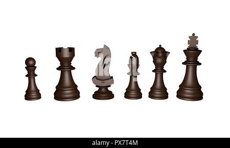 3d Chess Game Pieces Figures Stock Photo - Download Image Now