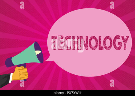 Text sign showing Technology. Conceptual photo Application of scientific knowledge for practical purposes. Stock Photo