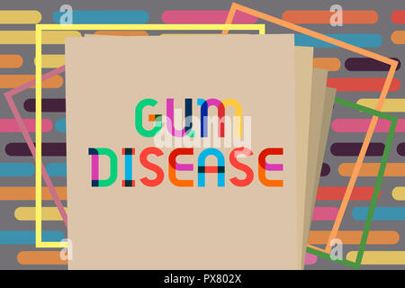 Text sign showing Gum Disease. Conceptual photo Inflammation of the soft tissue Gingivitis Periodontitis. Stock Photo