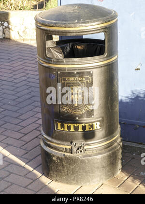 Dustbin, Gibraltar Stock Photo