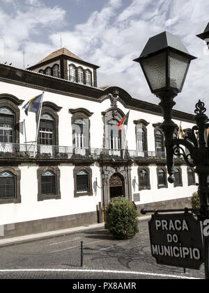 Funchal, city hall, main square, Portugal, Madeira Stock Photo