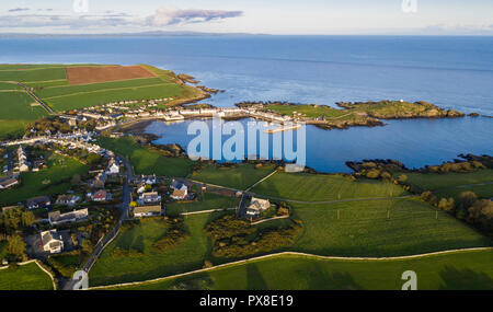 An aerial view of the village of Isle of Whithorn in Dumfries and Galloway, Scotland. Stock Photo