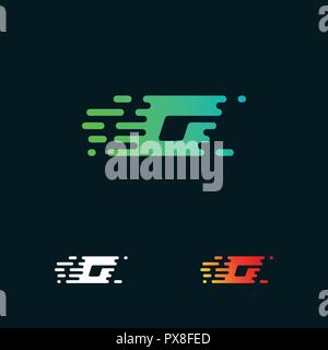 letter G modern speed shapes logo design vector Stock Vector