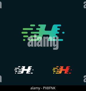letter H modern speed shapes logo design vector Stock Vector