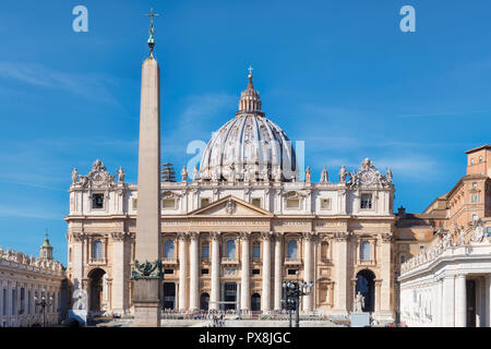 St. Peter's Cathedral on St. Peter's square in Vatican, Rome, Italy Stock Photo