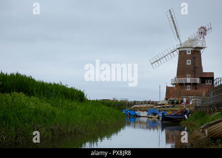 Cley windmill on the River Glaven at Cley Next The Sea, Norfolk, England Stock Photo