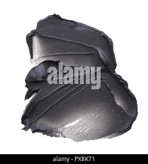 Black smear of magnetic face mask on a white background. Stock Photo