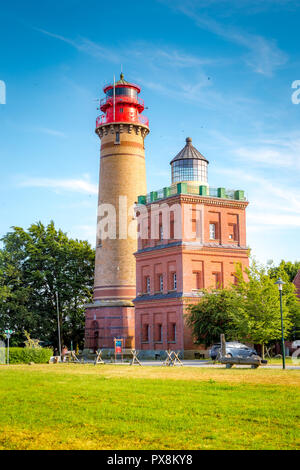 Beautiful view of famous Kap Arkona lighthouse in summer, island of Rügen, Ostsee, Germany Stock Photo