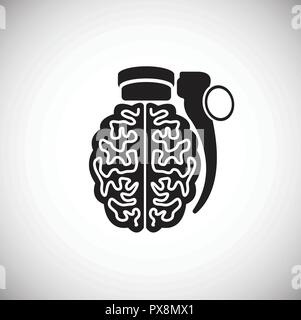 Brain grenade on White Background Stock Vector
