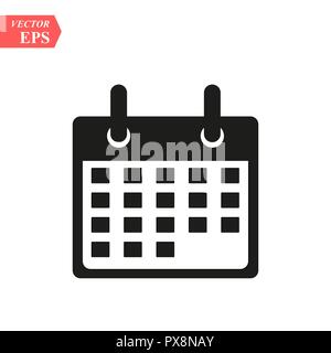 Flat calendar Icon. Calendar on the wall. Vector illustration. eps10 Stock Vector