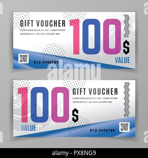 Vector gift voucher template. Universal flyer for business. Blue pink design elements. Abstract shapes for department srories, cosmetics, clothes. technology. Abstract background Stock Vector
