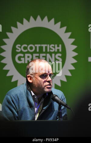 Glasgow, Scotland, UK. 20th Oct, 2018. Scottish Green Party National Conference 2018. With less than 6 months to go the UK is due to leave the EU, much still to be decided, Andy Wightman MSP seen speaking at conference. Credit: Colin Fisher/Alamy Live News
