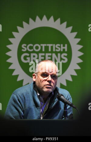 Glasgow, Scotland, UK. 20th Oct, 2018. Scottish Green Party National Conference 2018. With less than 6 months to go the UK is due to leave the EU, much still to be decided, Andy Wightman MSP seen speaking at conference. Credit: Colin Fisher/Alamy Live News