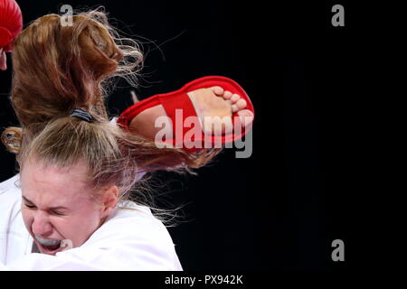 Buenos Aires, Argentina. 17th Oct, 2018. Ossipova Marta (EST) Karate : Women's Kumite -59kg during Buenos Aires 2018 Youth Olympic Games at Youth Olympic Park in Buenos Aires, Argentina . Credit: Naoki Nishimura/AFLO SPORT/Alamy Live News Stock Photo