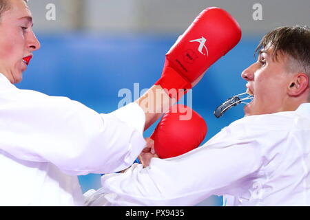 Buenos Aires, Argentina. 18th Oct, 2018. The Ambiance shot Karate : Men's Kumite -68kg Elimination Round during Buenos Aires 2018 Youth Olympic Games at Youth Olympic Park in Buenos Aires, Argentina . Credit: Naoki Nishimura/AFLO SPORT/Alamy Live News Stock Photo