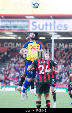 Charlie Austin of Southampton during the Premier League match between AFC Bournemouth and Southampton at the Vitality Stadium, Bournemouth, England on 20 October 2018. Photo by Simon Carlton.  Editorial use only, license required for commercial use. No use in betting, games or a single club/league/player publications. Stock Photo