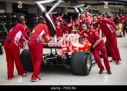 Austin, Texas, USA. 20th Oct, 2018. Scuderia Ferrari team pit stop practice. Credit: Hoss McBain/ZUMA Wire/Alamy Live News Stock Photo