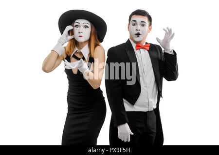 Mimes talking on the phone Stock Photo