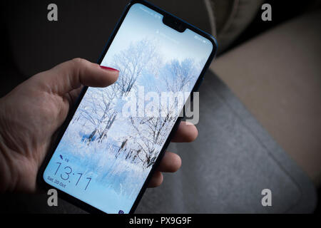 Belgrade, Serbia – October 20th 2018: The Honor 8X Smartphone Stock Photo