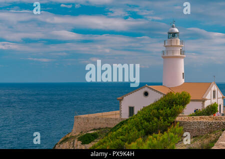 Historical lighthouse on the island of Mallorca. Stock Photo