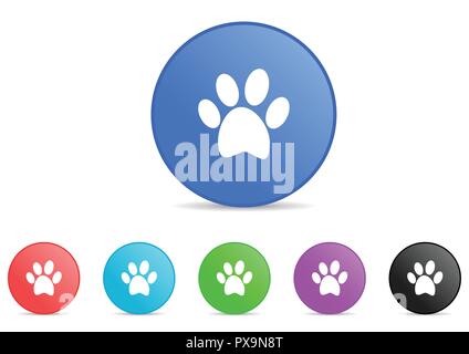 animal cat paw print dog pet vector icons Stock Vector