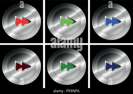 Set of push buttons for Fast Forward - Vector Stock Vector
