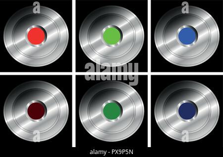 Set of push buttons for Recording - Vector Stock Vector