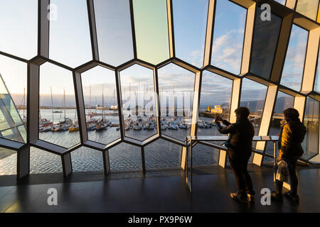 Interior view of Harpa, a concert hall and conference centre in Reykjavík, Iceland. Stock Photo