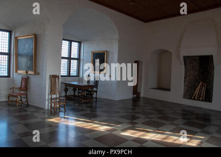 Bed chamber in  Malmo Castle built in 1530s by King Christian III of Denmark. It is Scandinavia's oldest surviving Renaissance castle. Stock Photo