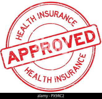 Health insurance grunge rubber stamp on white background, vector ...