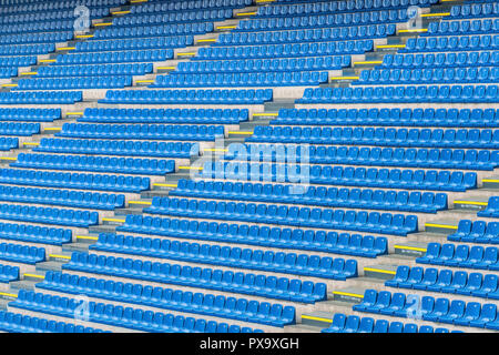 Visiting Giuseppe Meazza Arena. At the tribunes of San Siro Stock Photo