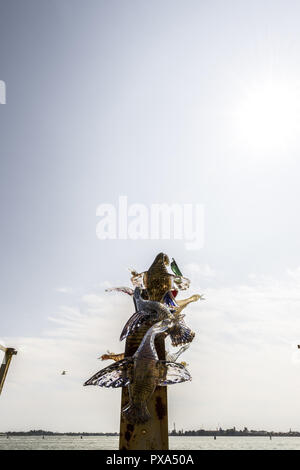 Birds, open-air glass installation, Murano, glass island, Venedig, Venice, Venetia, Italy Stock Photo